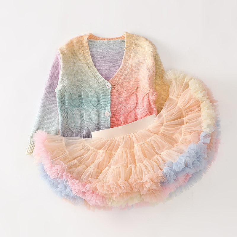 Saia + Cardigan Infantil Colors