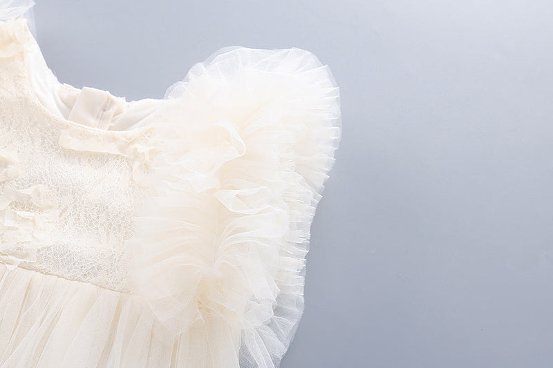 Vestido Infantil Renda e Babadinhos Tule
