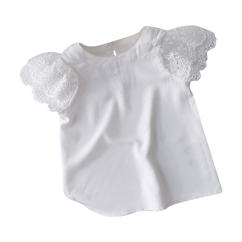 Blusinha Infantil Branca Rendinha