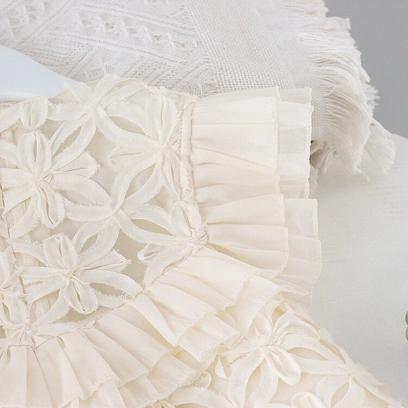 Vestido Infantil Flores e Golinha Pérolas