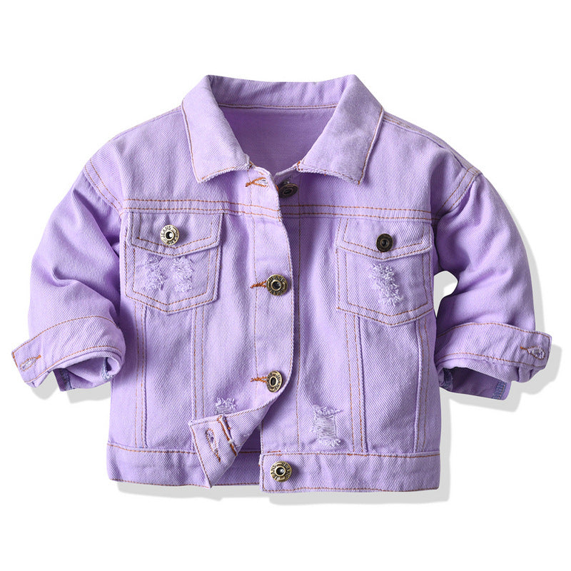 Jaqueta Infantil Jeans Colors Botões
