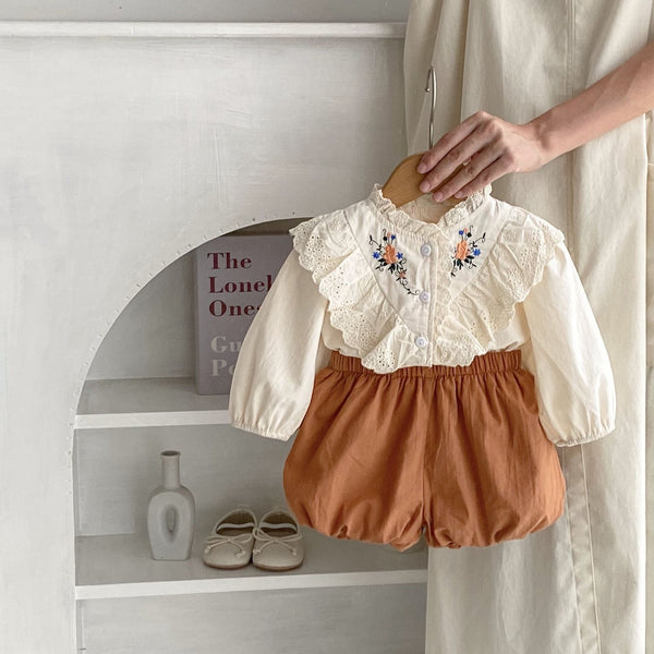 Conjunto Infantil Feminino Bordado Florzinha