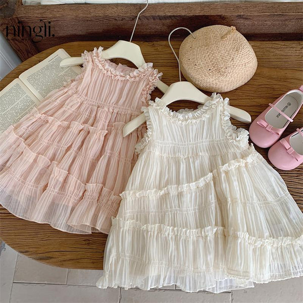 Vestido Tule Babados com Bolsinha