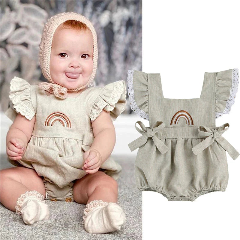 Body Infantil Arco-Íris e Laços