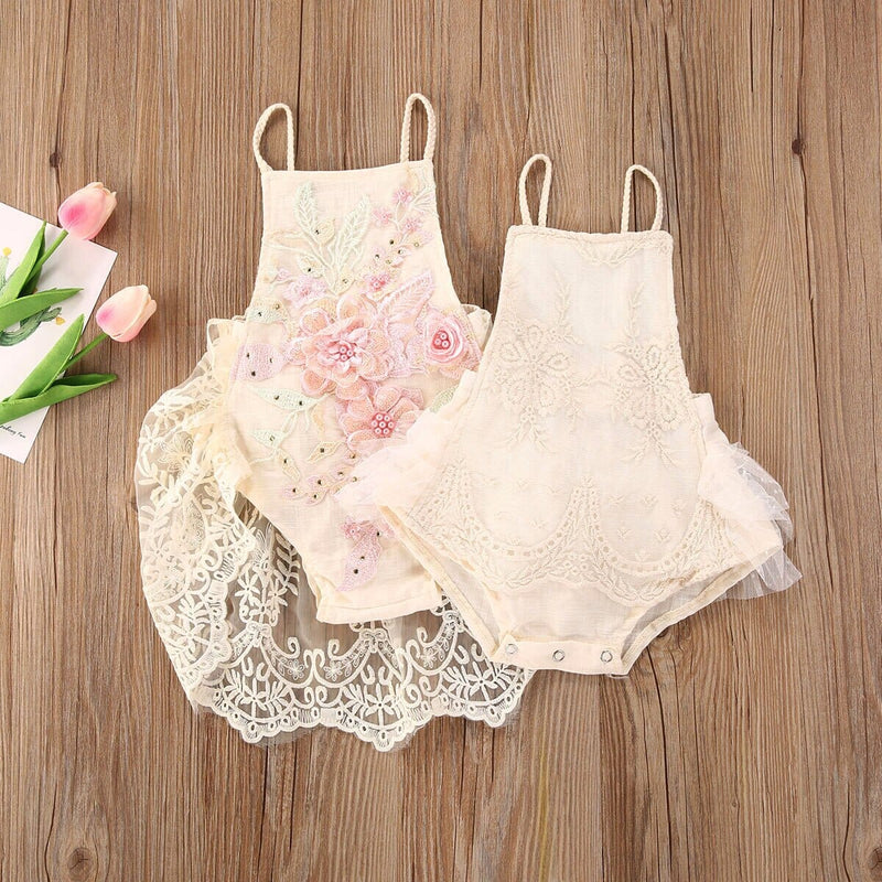 Body Infantil Bordado e Renda