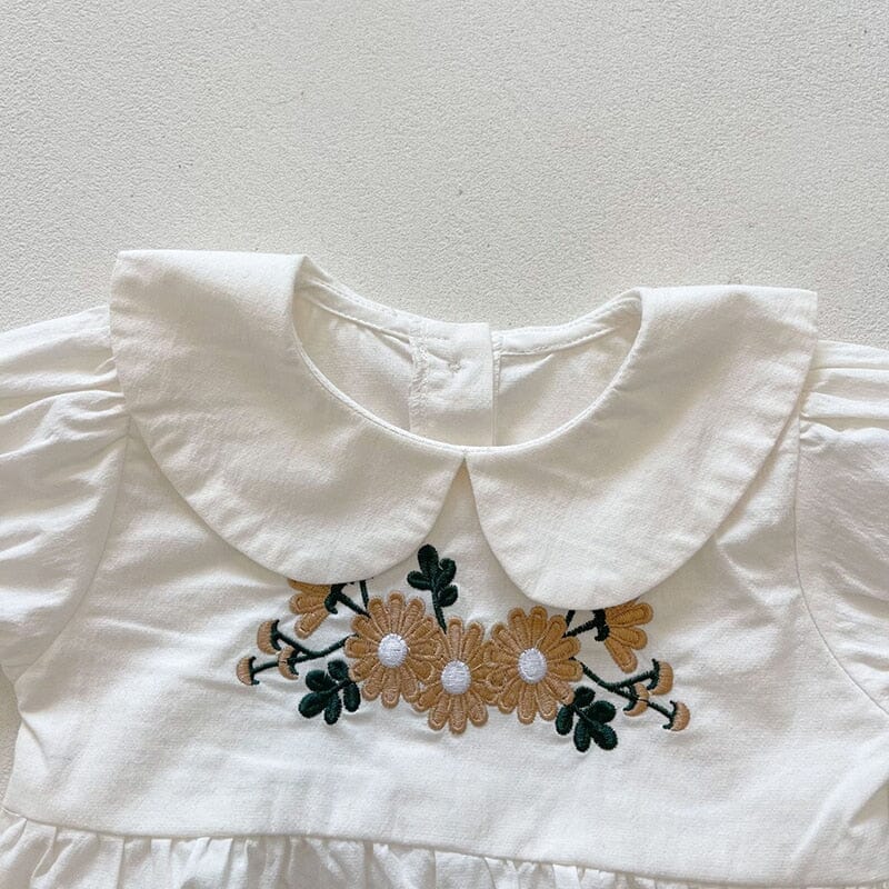 Body Infantil Feminino Bordado Flores