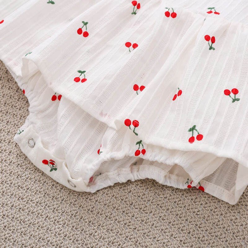 Body Infantil Feminino Cerejas + Laço