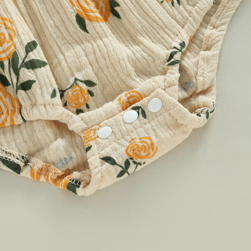 Body Infantil Feminino Flores + Faixa