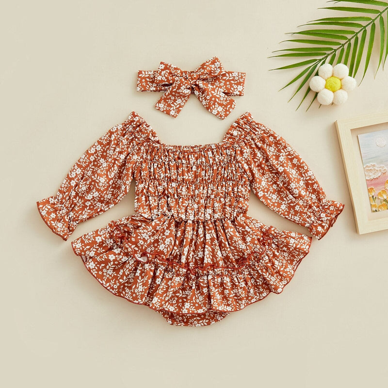 Body Infantil Feminino Flores + Vintage