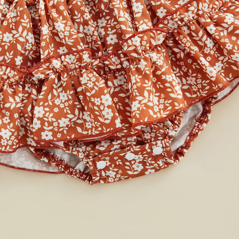 Body Infantil Feminino Flores + Vintage