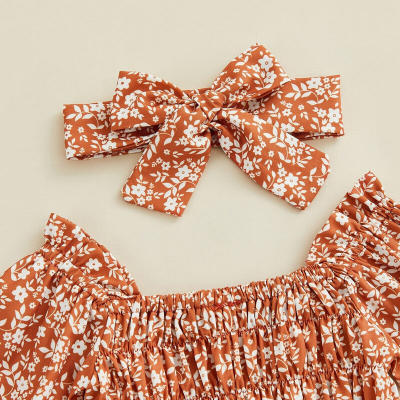 Body Infantil Feminino Flores + Vintage