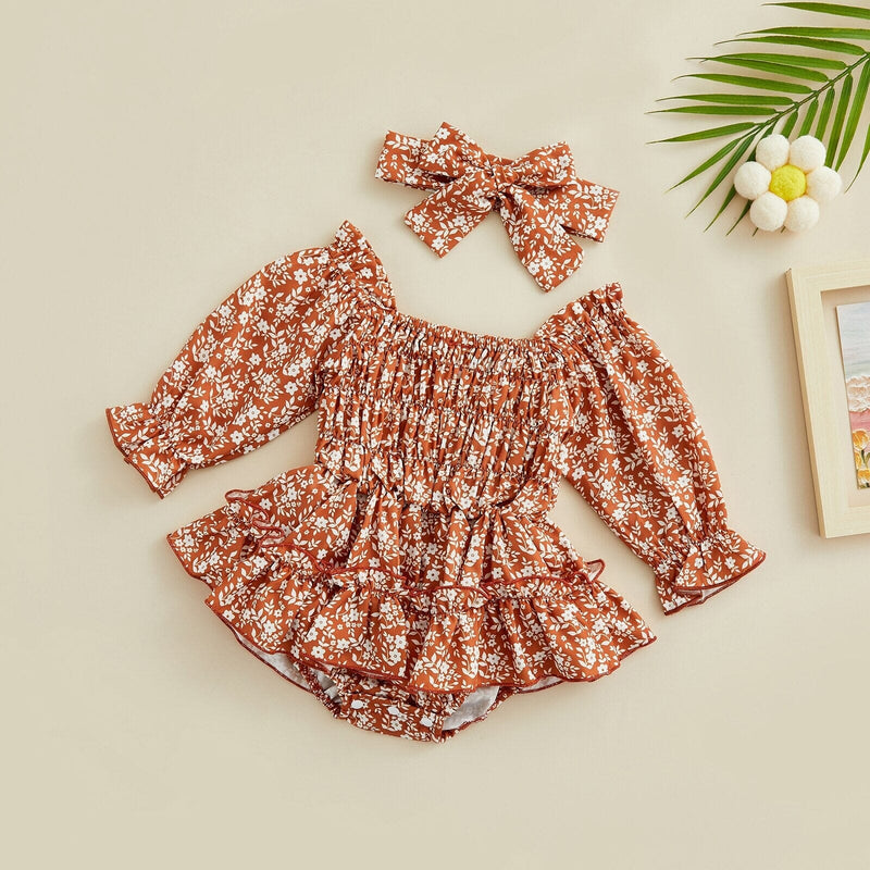 Body Infantil Feminino Flores + Vintage