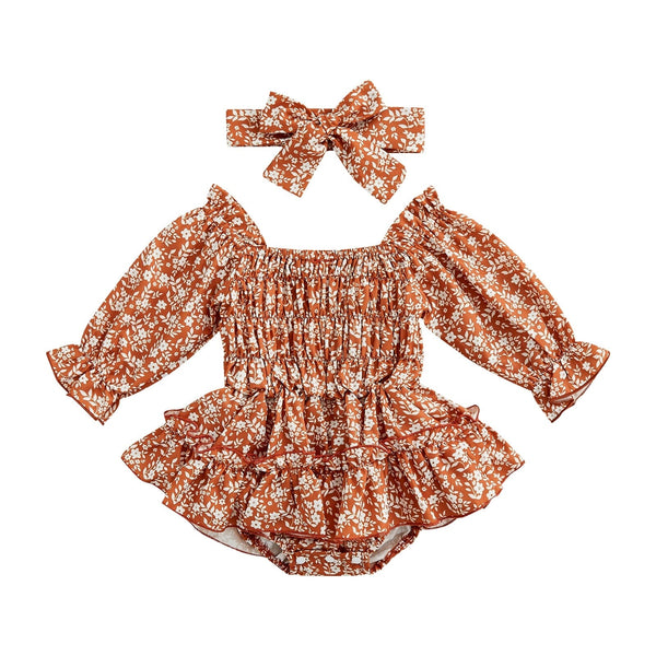 Body Infantil Feminino Flores + Vintage