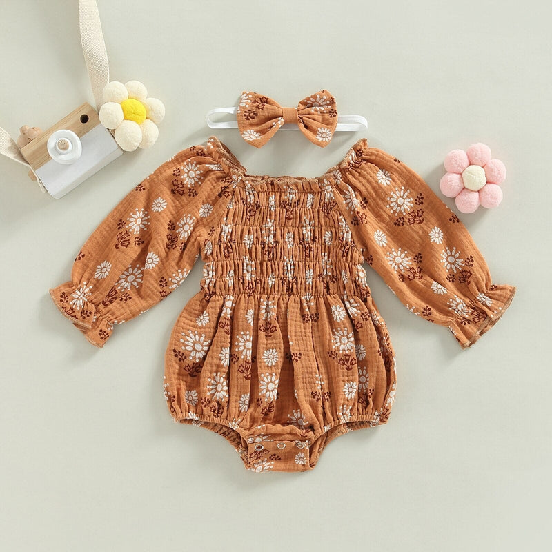 Body Infantil Feminino Florezinhas + Faixa
