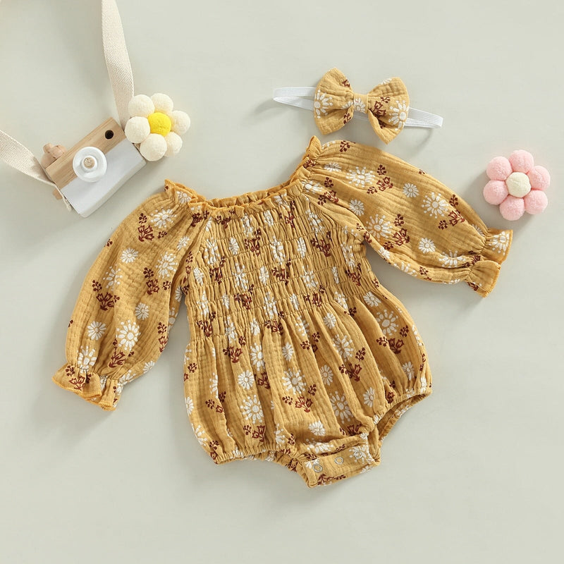 Body Infantil Feminino Florezinhas + Faixa