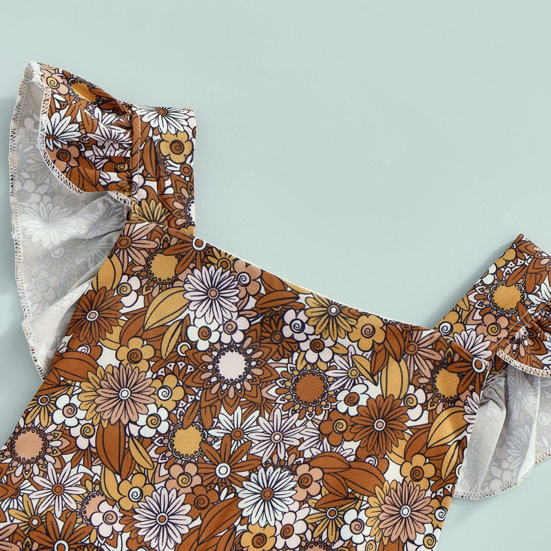 Body Infantil Feminino Primavera Vintage + Faixa
