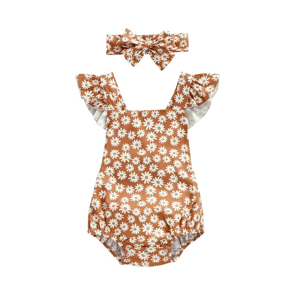 Body Infantil Feminino Primavera Vintage + Faixa