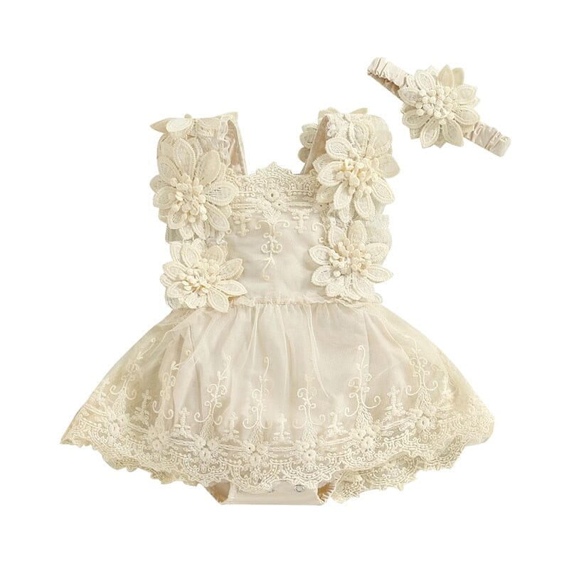Body Infantil Feminino Renda Floral + Laçinho