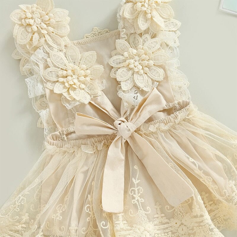 Body Infantil Feminino Renda Floral + Laçinho