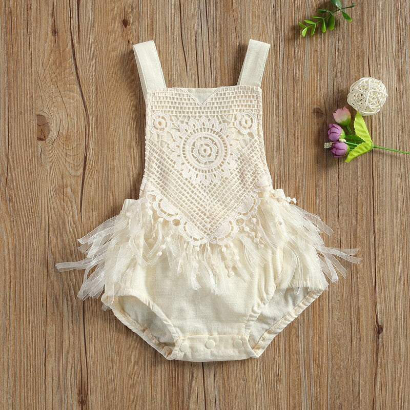 Body Infantil Feminino Rendinha e Franjinha