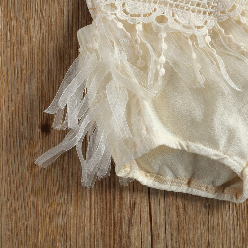 Body Infantil Feminino Rendinha e Franjinha
