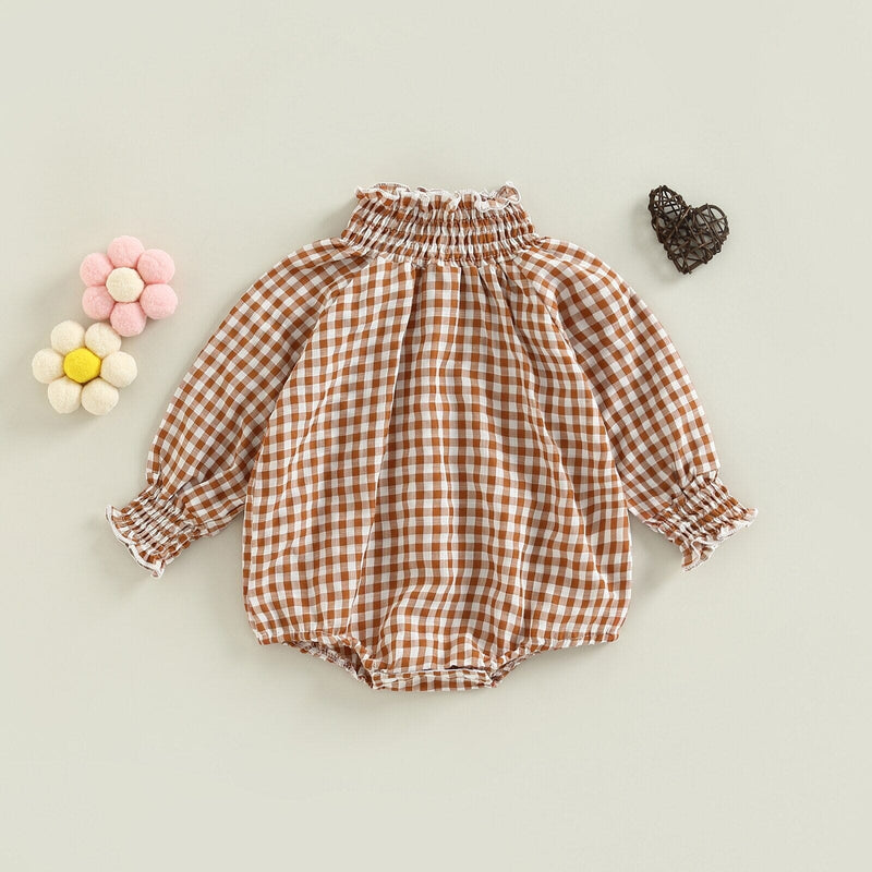 Body Infantil Feminino Xadrez Gola Alta