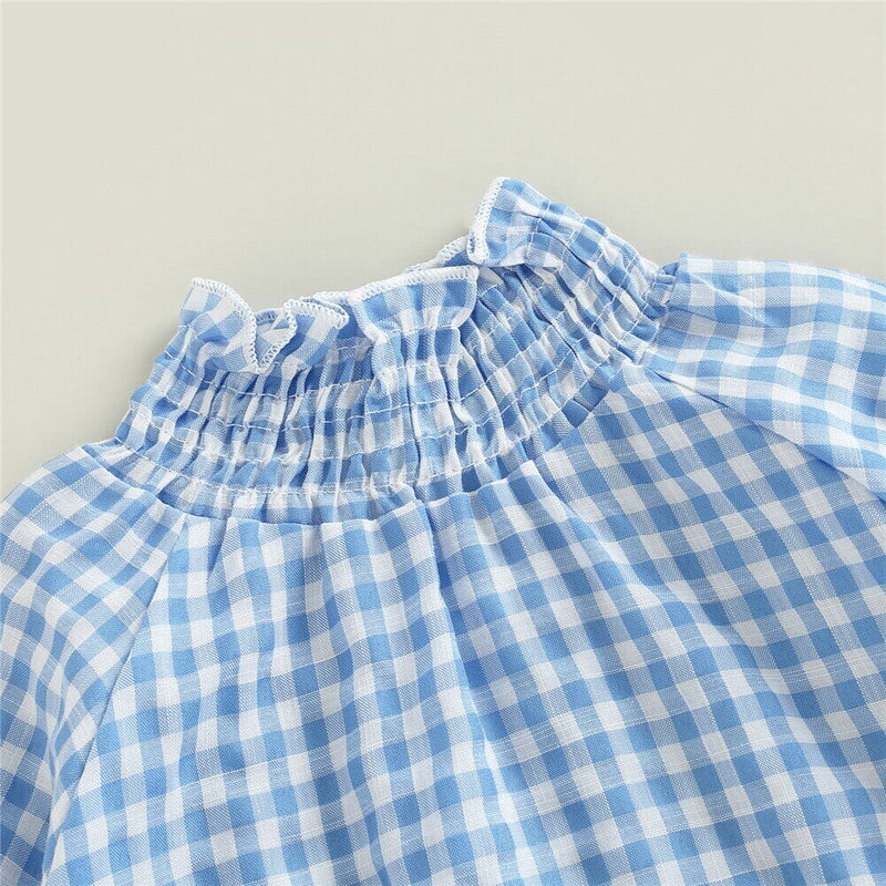 Body Infantil Feminino Xadrez Gola Alta