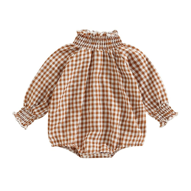 Body Infantil Feminino Xadrez Gola Alta