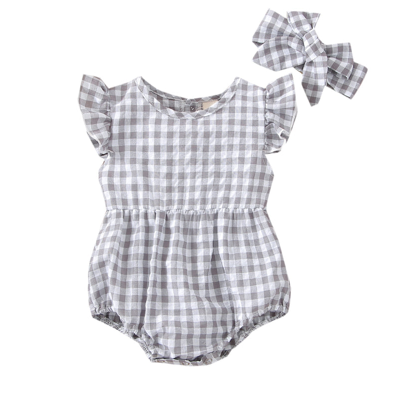 Body Infantil Xadrez com Laço