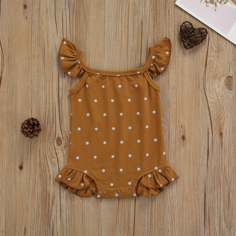 Body Infantil Feminino Bolinhas e Babados