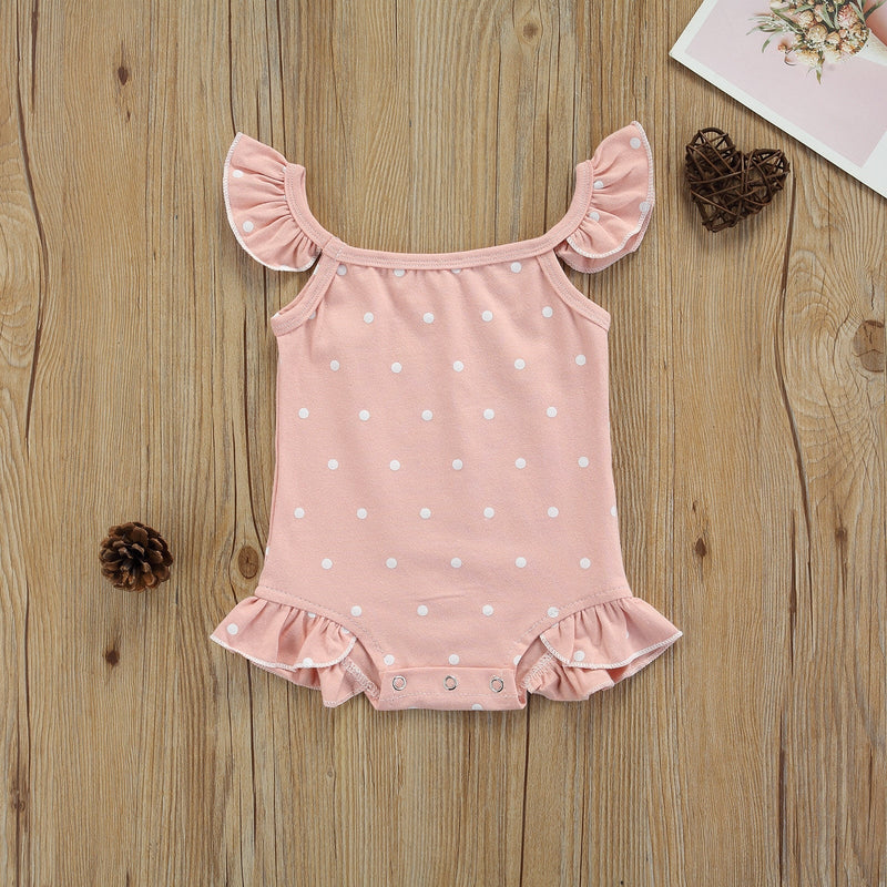 Body Infantil Feminino Bolinhas e Babados