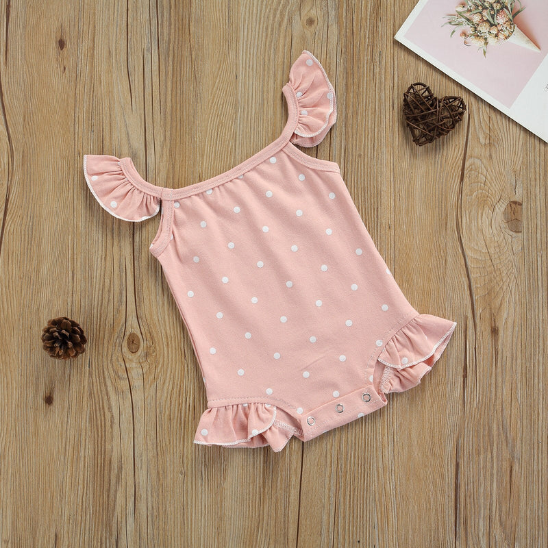 Body Infantil Feminino Bolinhas e Babados
