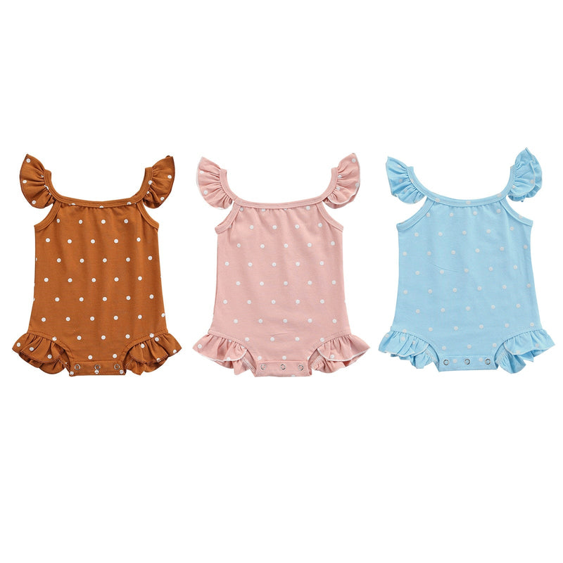 Body Infantil Feminino Bolinhas e Babados