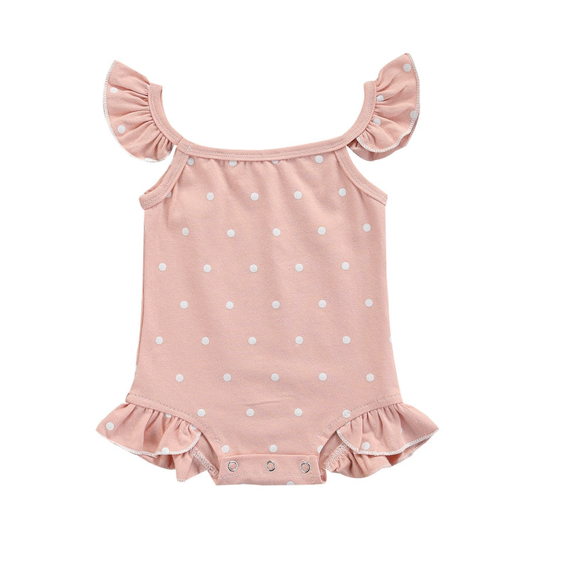 Body Infantil Feminino Bolinhas e Babados