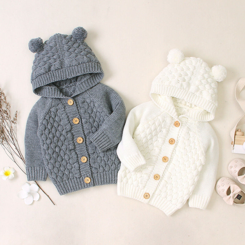 Cardigan com capuz Orelhinhas