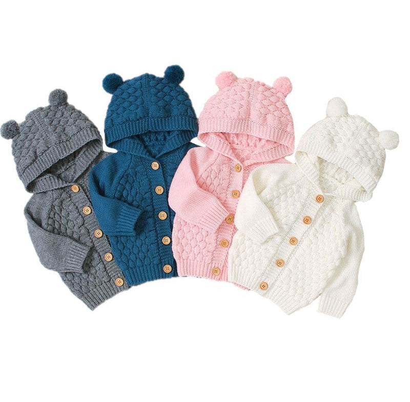 Cardigan com capuz Orelhinhas