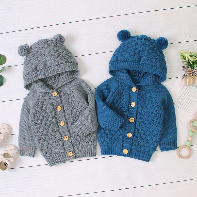 Cardigan com capuz Orelhinhas