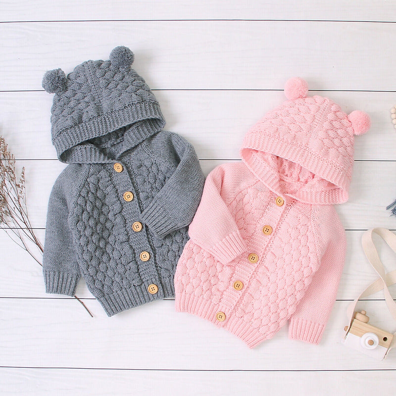 Cardigan com capuz Orelhinhas