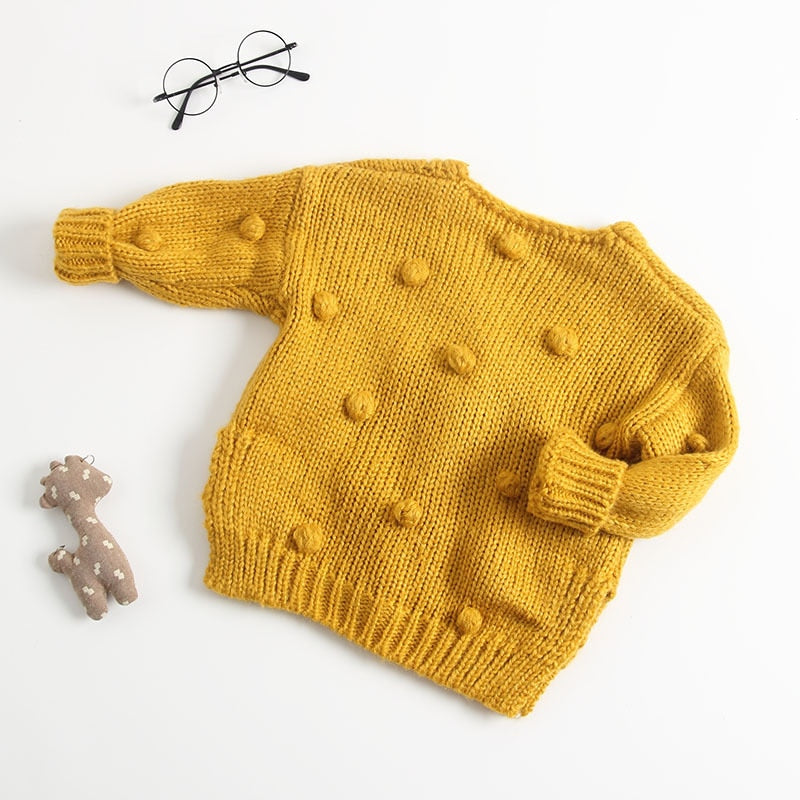 Casaco Infantil Tricot Bolinhas