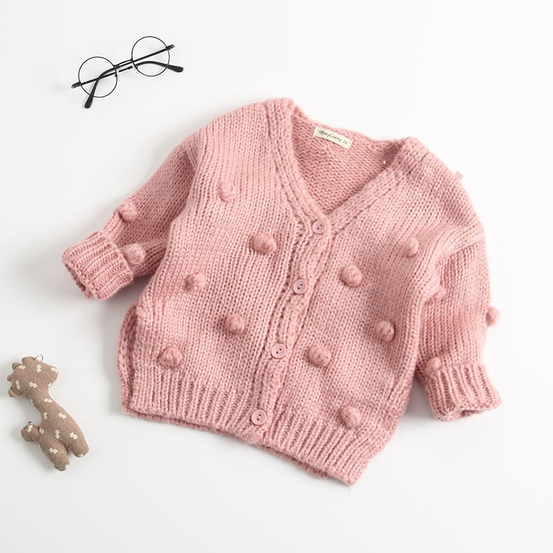 Casaco Infantil Tricot Bolinhas
