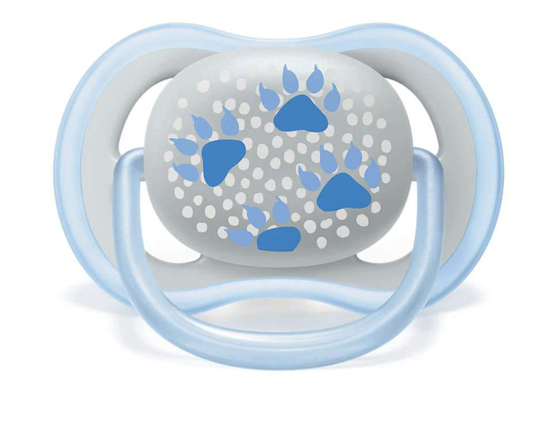 Chupeta Masculina Ultra Air Pegadas e Urso com 02 Unidades Avent 6-18 meses