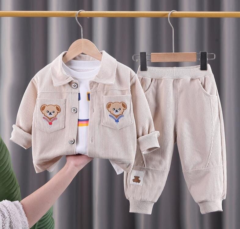 Conjunto Infantil Masculino Bolsos Ursinho