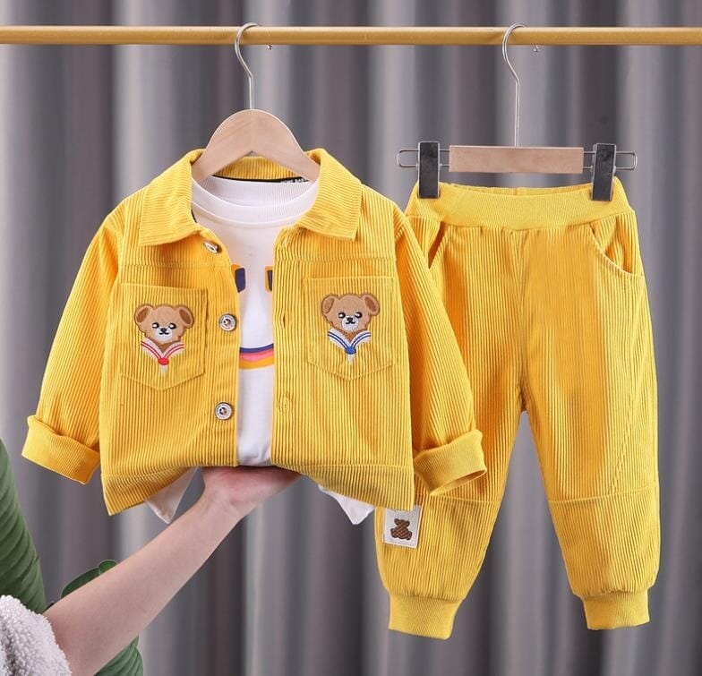 Conjunto Infantil Masculino Bolsos Ursinho