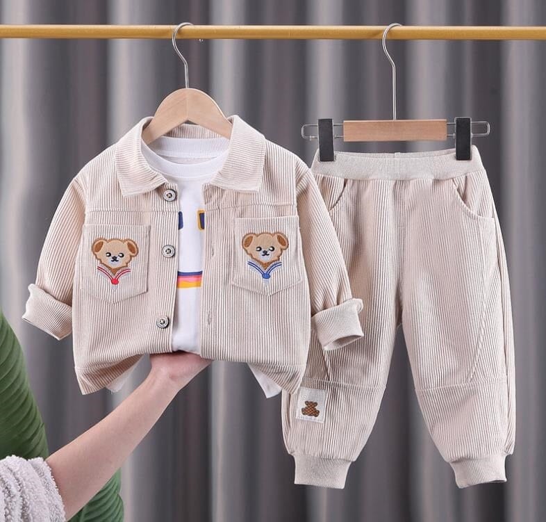 Conjunto Infantil Masculino Bolsos Ursinho
