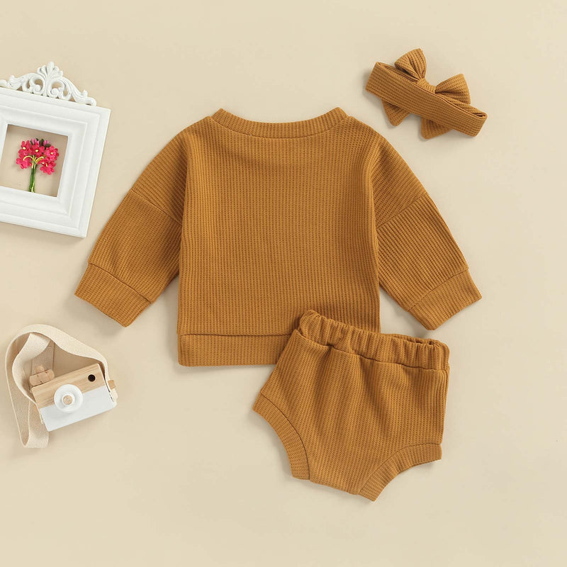 Conjunto Infantil Canelado Calcinha + Blusa + Laço