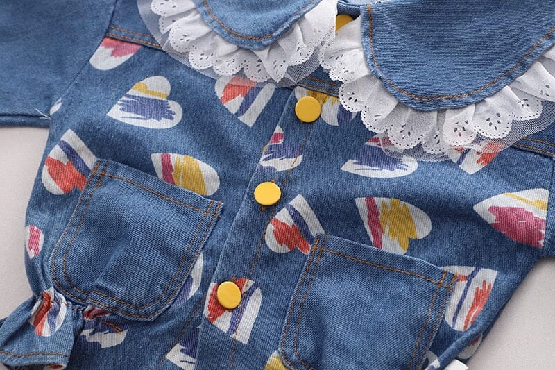 Conjunto Infantil Feminino Botões 3 Peças