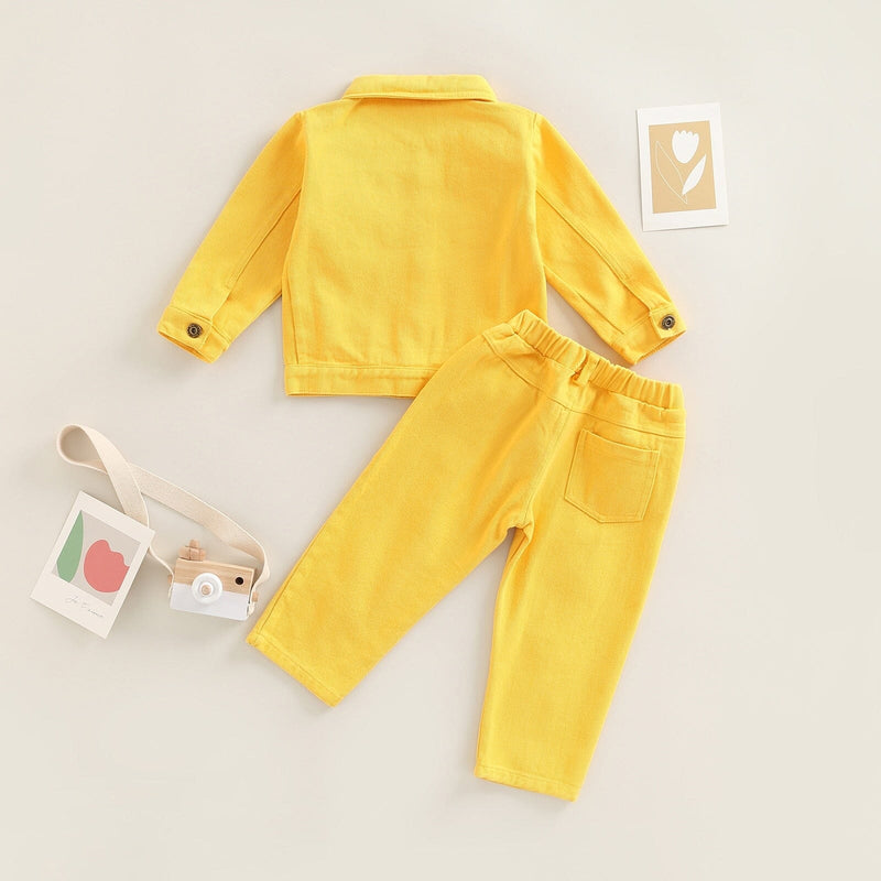 Conjunto Infantil Feminino Botões Bolsinhos