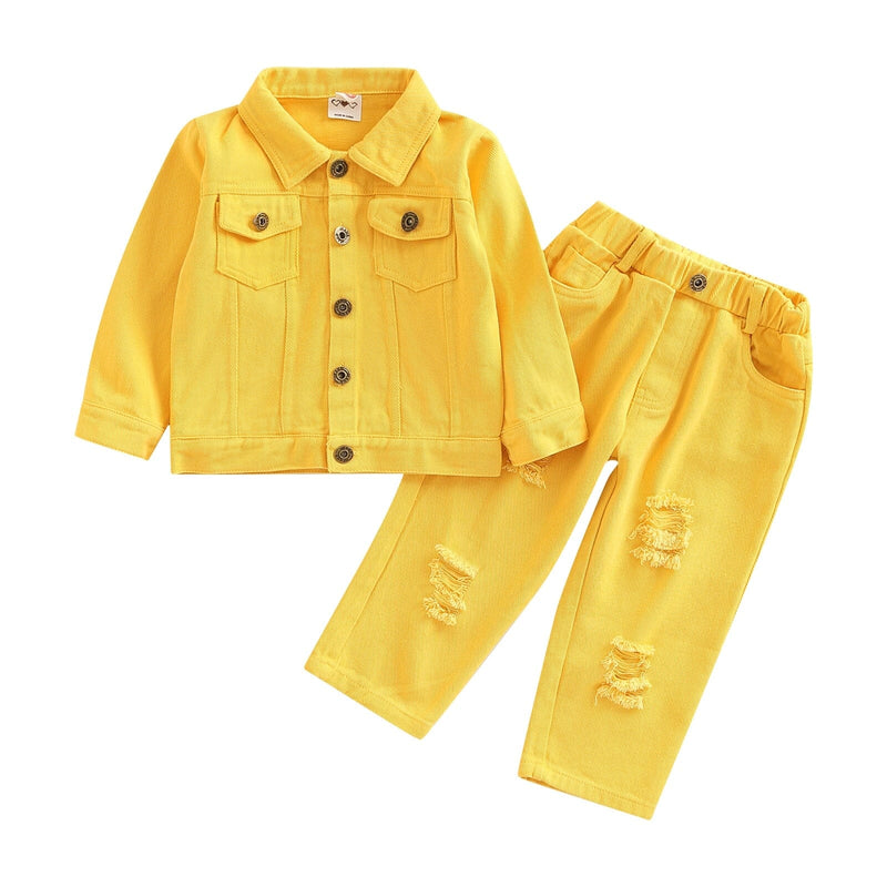Conjunto Infantil Feminino Botões Bolsinhos