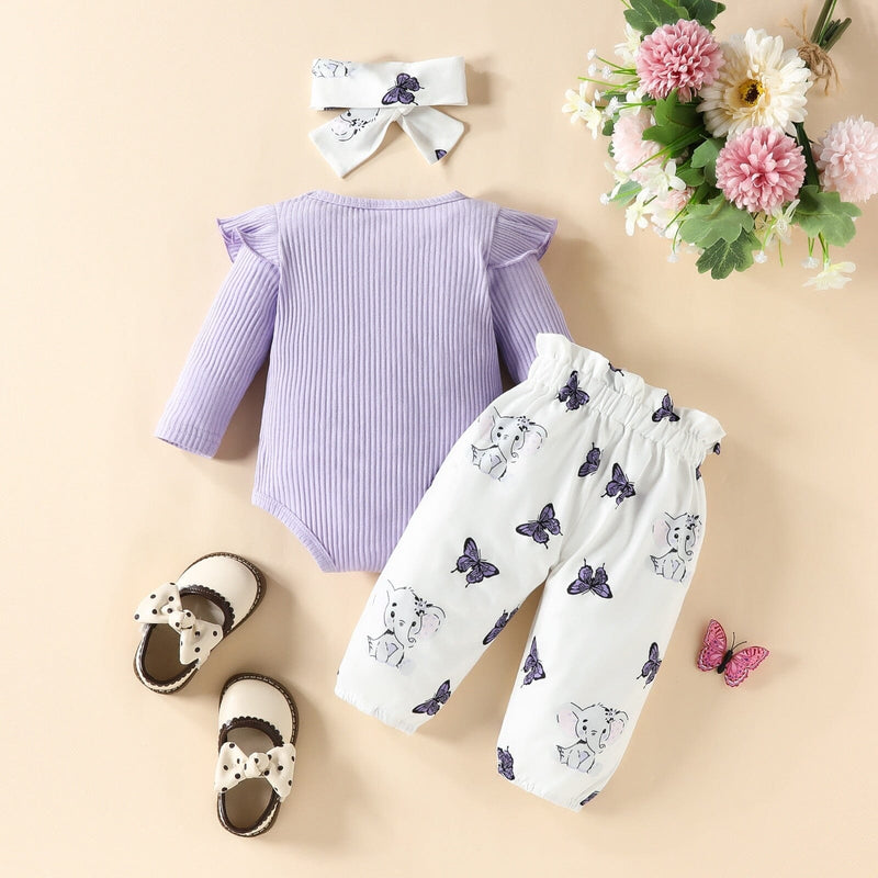 Conjunto Infantil Feminino Elefante + Laçinho