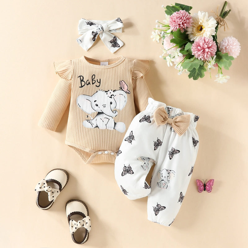 Conjunto Infantil Feminino Elefante + Laçinho
